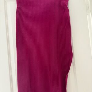 Express Fuchsia Ribbed Pencil Skirt